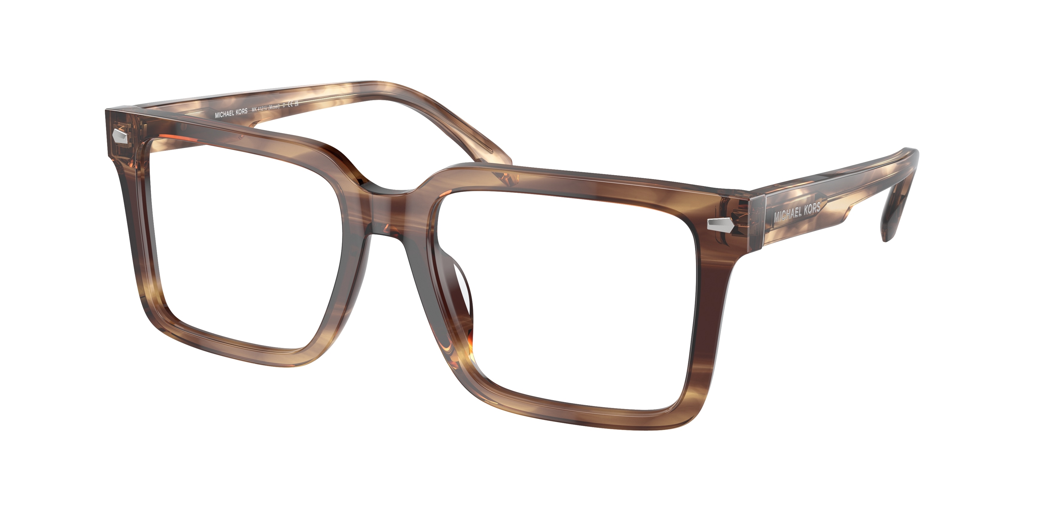Michael Kors Herren MK4121U Mosel 3977 Optische Fassungen Acetat Braun Transparent Quadratisch Normal-image